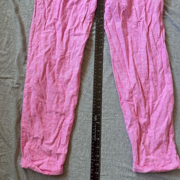 Sz 0 J. Crew Pink Cotton and Linen Drawstring Jogger Pant - Picture 6 of 9